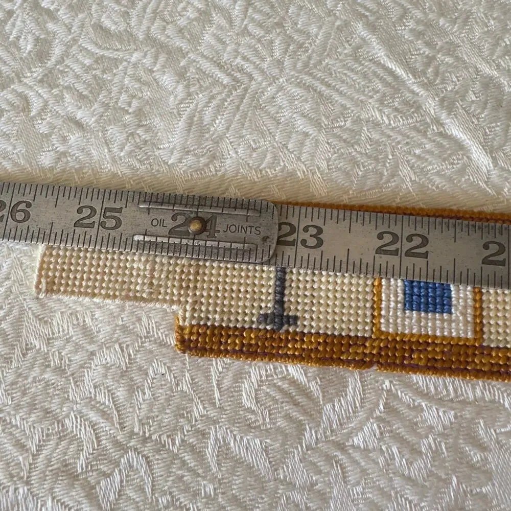 Vintage Needlepoint Belt 320 Catalina Yacht Maritime Signal Flags OOAK 23”